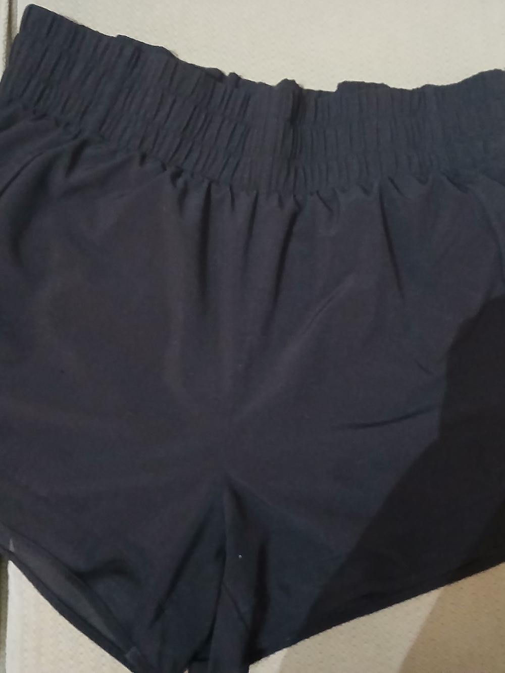Athleta Black High Rise Mesh Racer Run Elastic-Waist Athletic Shorts M